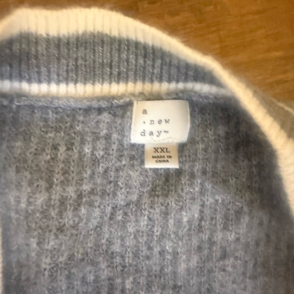π2/$15 A new day Women's Heather Gray Cardigan - Picture 3 of 5